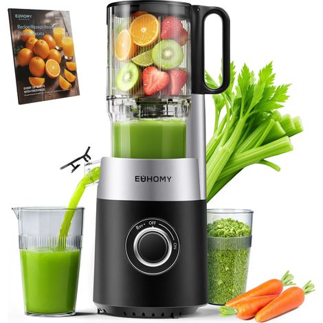 Extracteur de jus à froid 220 W, système de triple filtration, ouverture extra-large 135 mm, bac de 0,7 L pour fruits et légumes (1/5)