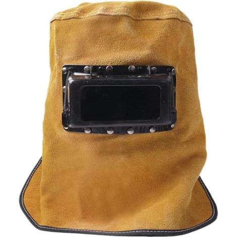 Casque de soudage en cuir confortable, équipement de protection pour soudeur, casque de travail, casque de soudage, résistant à la chaleur, anti-poussière, pour la tête, le visage et le cou, casquette (1/5)