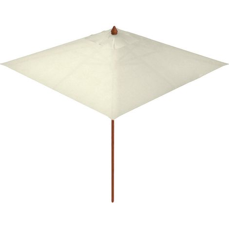 Ombrellone da Giardino Quadrato 3,5x3,5m Palo in Legno Ecrù (1/5)