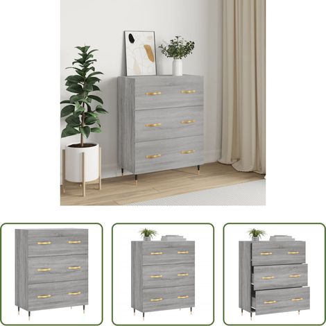 Holzwerkstoff - Sideboard Grau Sonoma 69,5x34x90 cm Holzwerkstoff (1/5)