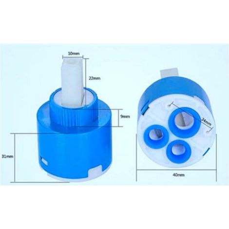 2 cartouches en céramique 40mm disque levier de robinet pour salle de bain douche bassin cuisine salle de bain réparation outils de remplacement (1/2)
