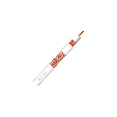 Mtr Cable coaxial TV cobre-aluminio blanco PVC
