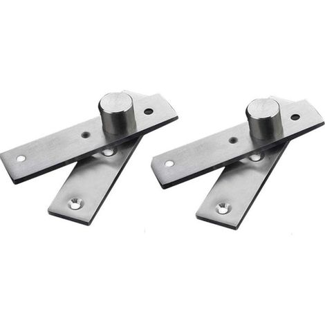 Lot de 2 charnières de porte pivotantes à 360 degrés dissimulées, en acier inoxydable robuste avec vis de fixation (75 x 17 mm) (1/5)