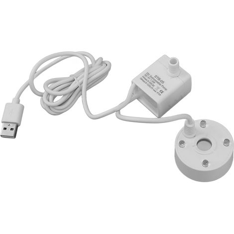 Brumisateur USB avec pompe, éclairage LED multicolore, fontaine, atomiseur, humidificateur, machine à brouillard 5V pour bassin, jardin ou bureau, blanc (1/5)