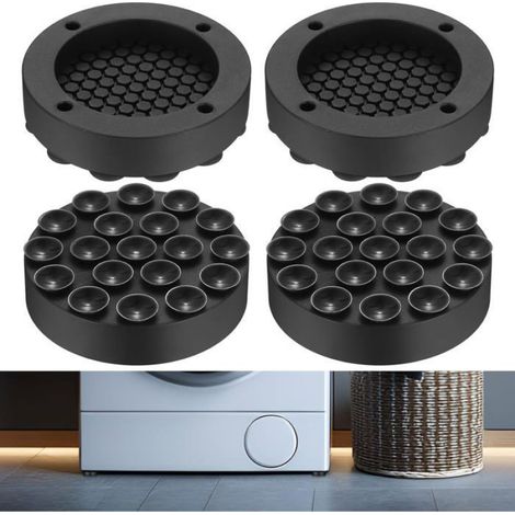 Pieds Anti-Vibration - Pour Lave-Linge Et Seche-Linge - Diametre Exterieur 62 Mm - Charge Max 300 Kg - Lot De 4 (1/5)