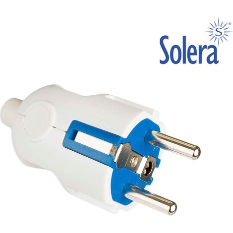 Stecker 2P+E 16A 250V Weiß (geschrumpft) Solera 1428
