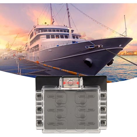 Boîtier étanche ATC/ATO pour fusibles à lames automobiles 12-36 V CC, adapté aux voitures, bateaux, camping-cars, remorques, camions, fourgonnettes, 6 voies (1/5)