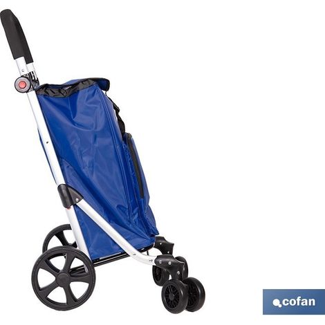 Chariot pliable bleu marine 53 L avec 6 roues tournantes (1/4)