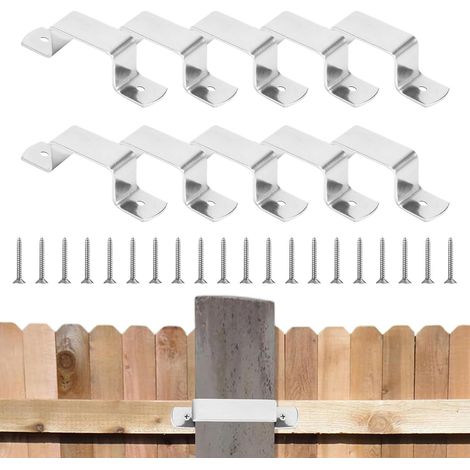 Support pour Clôture en Bois Colliers pour Fil De Clôture en Acier Outil de Fixation Sûre pour Réparation Construction Extérieure Enclos en Bois Terrasse Aire de Jeux (1/5)