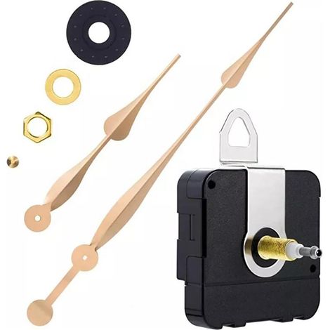 Mécanisme d’horloge à couple élevé, axe long avec aiguilles 12 pouces pour réparation et bricolage (1/2)