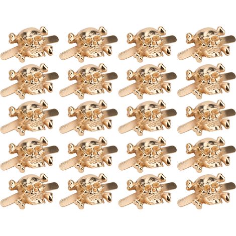20 pièces de rivets punk en forme de crâne pour bracelets, sacs et vêtements - 13x15mm or - DIY et artisanat cuir (1/5)