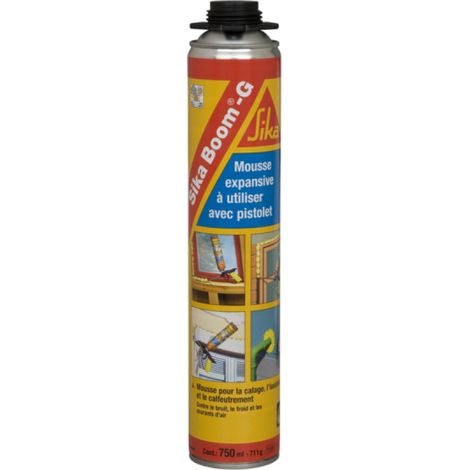 Sika – Mousse polyuréthane expansive 750 ml – Pistolable pour montage et isolation – Excellente adhérence sur supports variés – Isolant thermique et acoustique