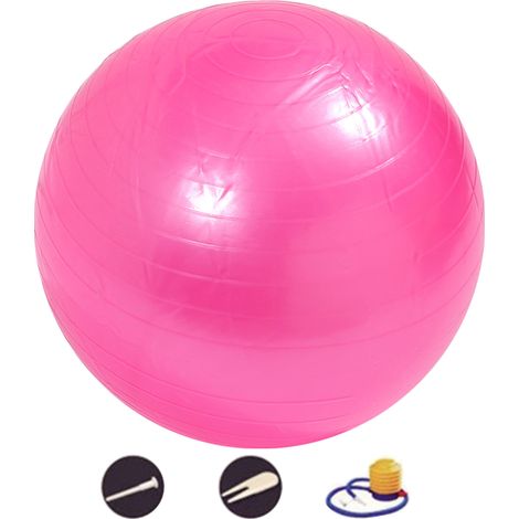 Ballon d'exercice/d'équilibre avec pompe pour yoga, pilates, étirements, fitness, musculation à domicile - Rouge