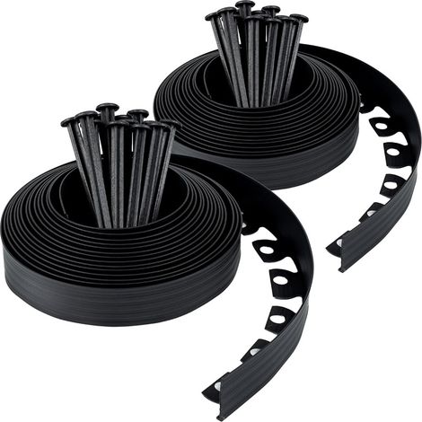 Bordure De Jardin - 20 M - Hauteur 50 Mm - En PVC - Pour Délimitation De Massifs Et Anti-Racines - Noir - Lot De 1 (1/5)