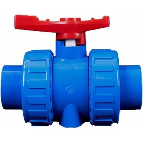 Vanne à boisseau sphérique en PVC 2 voies Soudure au solvant (colle) et BSP (fileté) pour raccord de tuyau d'alimentation en eau,DN25 (32 mm) (1/5)
