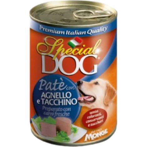 PATE' PER CANI 'SPECIAL DOG' agnello e tacchino - gr 400- 24 pezzi  - MONGE