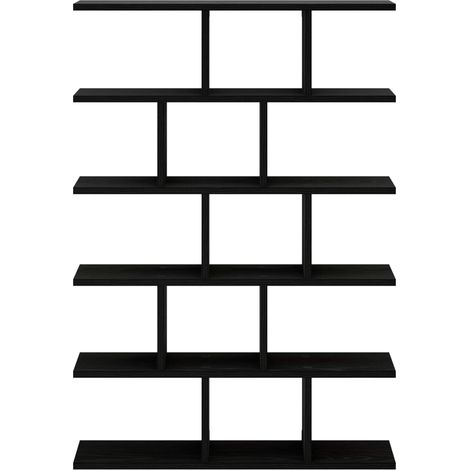 vidaXL Estante de pared Roble Negro 70 x 17 x 101 cm (1/2)