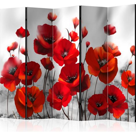 Paravento - Poppies in the Moonlight II [Room Dividers] - 225x172 (1/4)