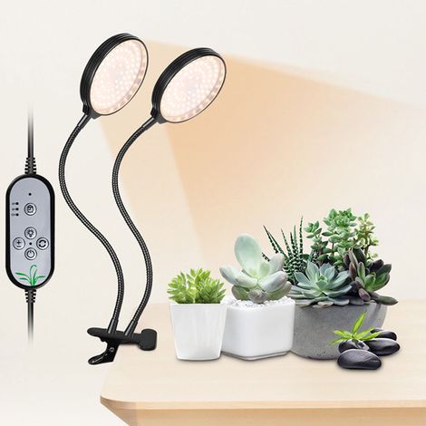 Doppelte LED-Pflanzenlampe mit USB-Anschluss, 30 W, wasserdicht, Timer (4 Std./8 Std./12 Std.), 5 Helligkeitsstufen, flexibel und dimmbar (1/5)