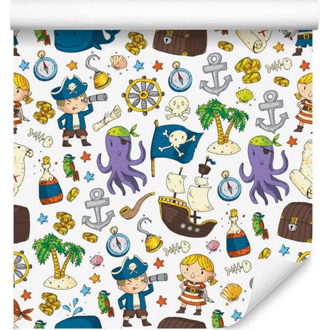 Carta da parati "Pirati dell'avventura" per soggiorno e camera da letto, 50x1000 cm (1/5)