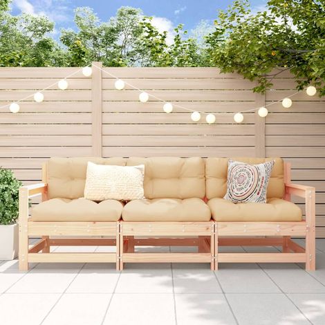 3-tlg. Garten-Lounge-Set Massivholz Kiefer (1/5)