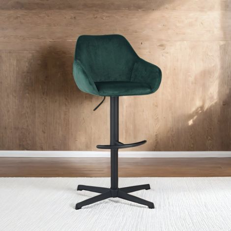 Tabouret de bar à venin Velvet vert - siège de bar rotatif