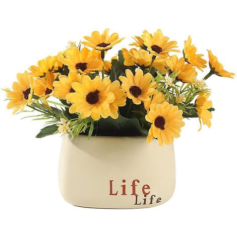 18x13.5cm Tournesol Plantes Vertes En Pot Dcorations De Salle De Sjour Dcorations En Plastique Simulation Fleurs Ornements (1/5)