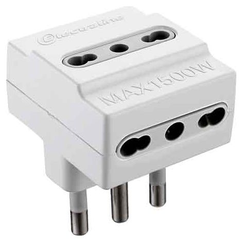 ADATTATORE TRIPLO 16A 2P+T - presa 10/16A 2P+T - Colore Nero - ELECTRALINE