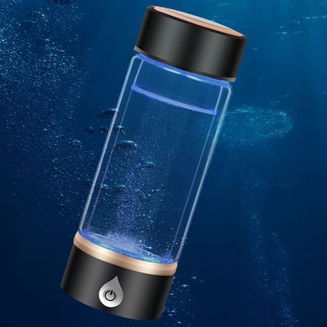 Générateur d'Eau Hydrogéné Portable 420ml SPE PEM Rechargeable pour Maison & Sport - Bouteille Technologie Titane Platine pour Santé et Bien-être (1/4)