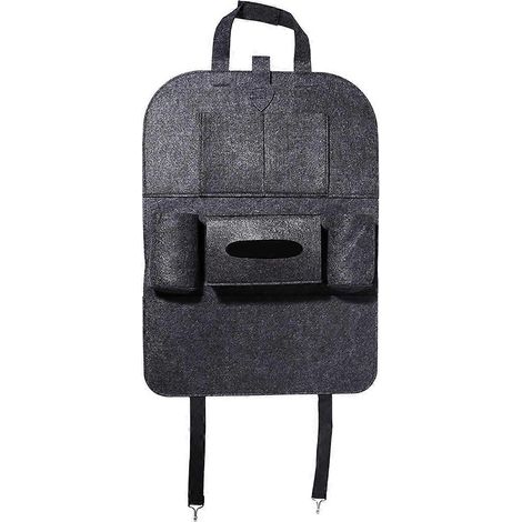 Pochette de rangement pour voiture Kid Cars, sac de rangement pour voiture, boîte à mouchoirs, organisateur de siège arrière, organisateur de rangement pour voiture-Black (1/2)