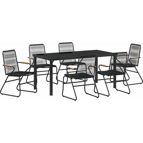 Maison Exclusive - Set da Pranzo per Giardino 7 pcs Nero (1/5)