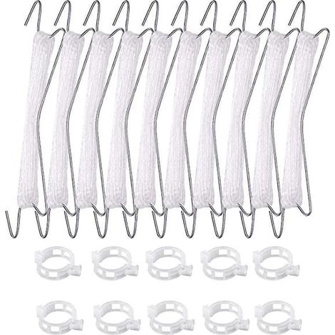 Lot de 10 supports à tomates avec ficelle de 10 m, crochets pour plantes grimpantes et 10 pinces. (1/5)