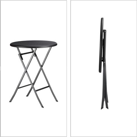 Set da 3 mobili da giardino pieghevoli dal design moderno 60 x 60 x 75,5 cm in plastica nera 130005247