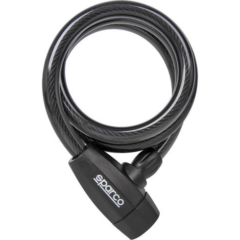 Sparco lucchetto nero morbido per bicicletta in acciacio zinco ottone ABS PVC con serratura (1/4)
