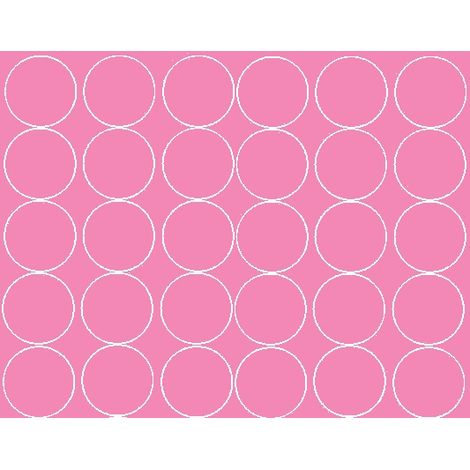 Pegatinas circulares de 7 cm, pegatinas circulares con puntos, 30 unidades, rosa brillante.
