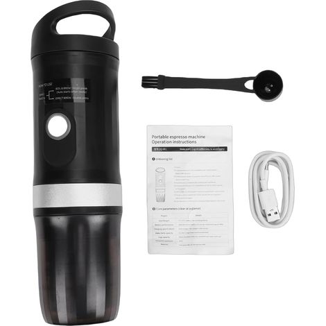 Machine à café portable, 9600mAh, noir, 3 en 1, auto-chauffante (1/5)