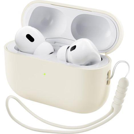 1 Coque de protection, silicone liquide, cordon inclus, LED visible, compatible AirPods Pro 2 (1/5)