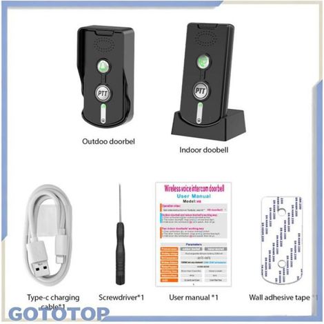YOSOO Interphone sans fil Mise à Niveau Sans Fil Interphone bricolage pour 1 unité Noir 1 unité extérieure avec 1 unité intérieure (1/5)