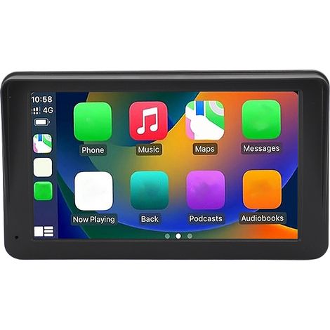 Autoradio portable avec écran tactile HD 7 pouces, double DIN, lecteur multimédia automatique, Mirror Link, commande vocale et navigation Bluetooth. (1/5)