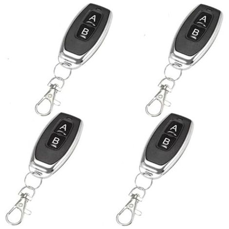 Télécommande 433 MHz AB Boutons Matal Transmetteur sans Fil Code d'apprentissage Télécommande Intelligente pour Ouvre Porte de Garage(4 articles) (1/4)