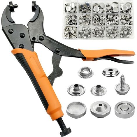 60 Set 50mm Pince à Oeillets: Pince Perforatrice à œillets Professionnelle, Kit de Poinç Onnage D'œIllets de Machine, Kit de Pince à Oeillets pour BâChe pour Affiches, Bannières, Cartons (1/5)