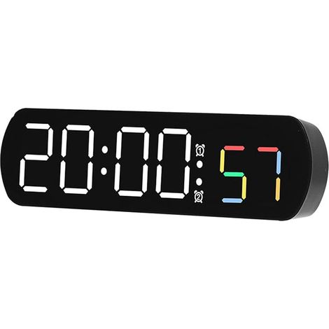 Digitaler Wecker, geräuschloser LED-Wecker mit einstellbarer Helligkeit und zusätzlicher Temperaturanzeige, batteriebetriebener Nachttischwecker für das Schlafzimmer