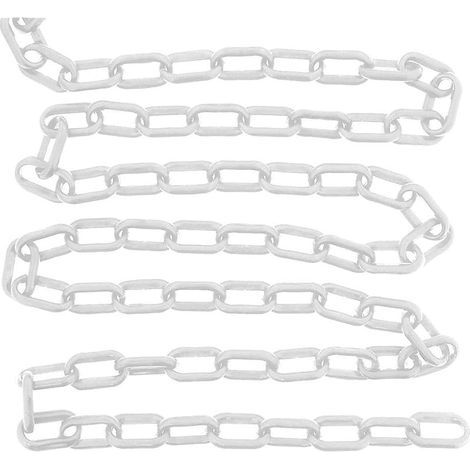 Chaîne de délimitation en plastique pour espace de stationnement, chaîne de route, chaîne de danger, Noir/Rouge/Blanc/Jaune, 5M/ 8M/ 10M (8mm10M, Blanc) (1/5)