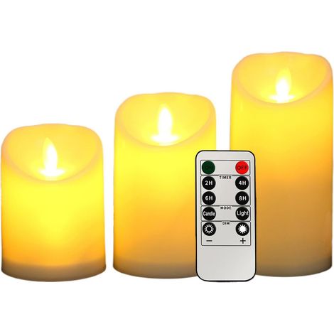 Bougies sans flamme, cône LED, pilier de cire à piles, télécommande étanche, matériau robuste, améliore l'ambiance, polyvalent pour la maison, 22 x 8 x 16 cm (1/5)
