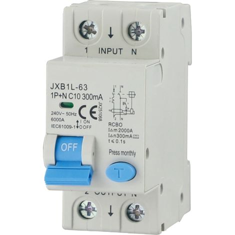 gloca Interruttore Magnetotermico Differenziale Classe A 1P+N 10A 300mA 220V 6KA C10 (1/4)