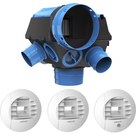Atlantic – VMC simple flux hygroréglable 6 sanitaires – Débit max 40m³/h – Moteur EC basse consommation – 412320 (1/4)