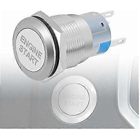 Botón pulsador de arranque del motor, interruptor de encendido para coche impermeable de 12 V y 19 mm (plateado), 2024 Ping (1/5)