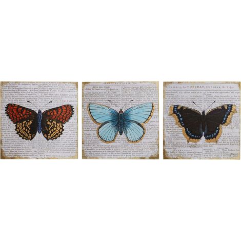 Premier Housewares Butterfly Wall Plaque - Set of 3