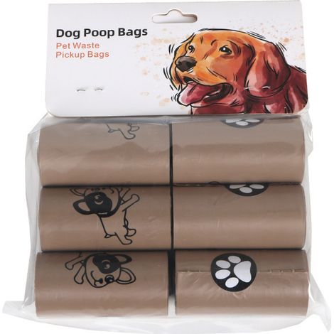 Sacchetti per escrementi di cane spessi e resistenti, profumati, ad alta capacità, a prova di perdite e strappi, ideali per passeggiate all'aperto e viaggi. 90 sacchetti in 6 rotoli. (1/5)