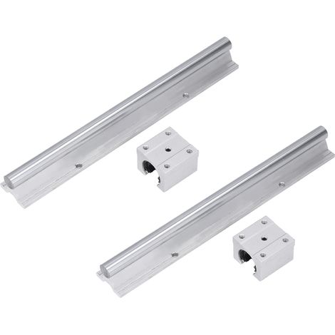 Lot SBR16 2 pièces Glissière Linéaire 300mm Guide d'Arbre avec Bloc Coulissant pour CNC (1/5)